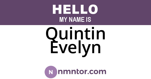 Quintin Evelyn