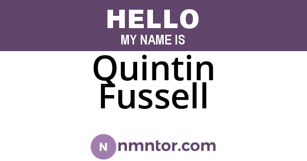 Quintin Fussell