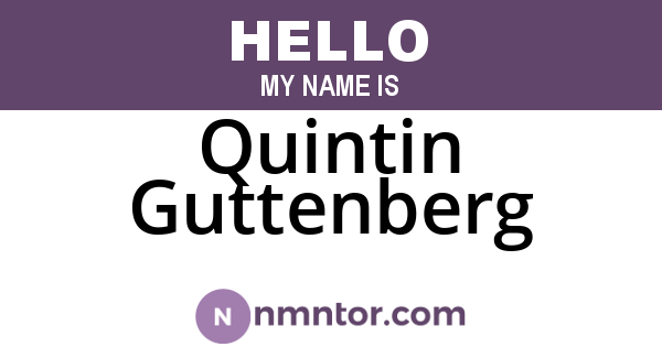 Quintin Guttenberg