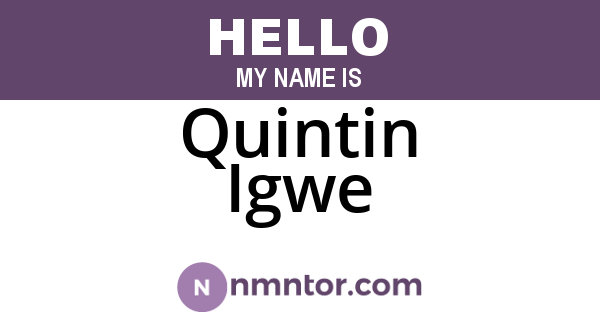 Quintin Igwe