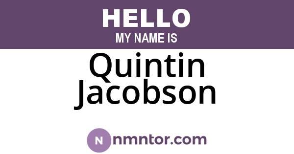 Quintin Jacobson