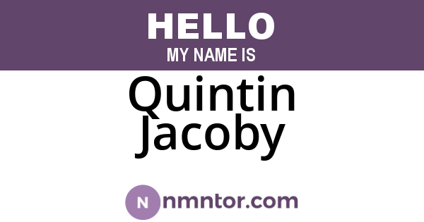 Quintin Jacoby