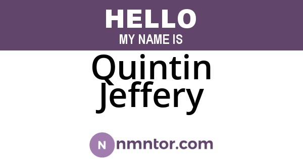 Quintin Jeffery
