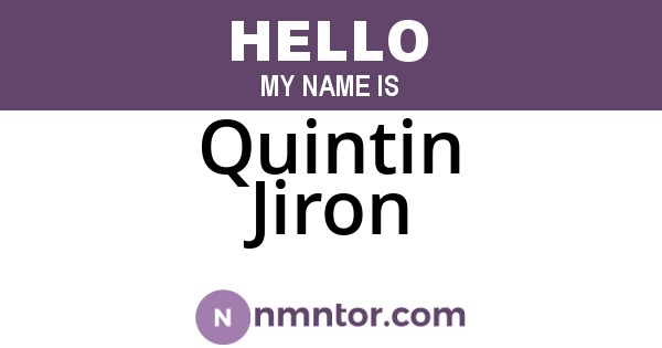 Quintin Jiron