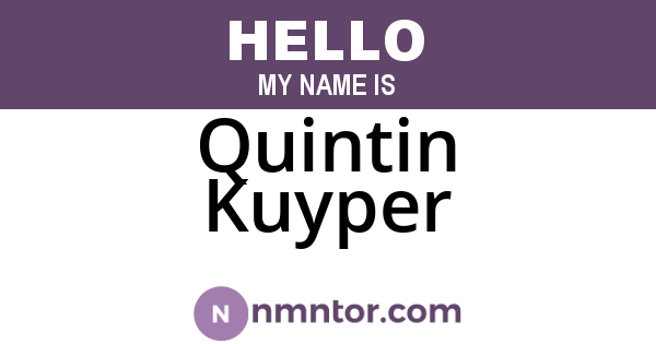 Quintin Kuyper