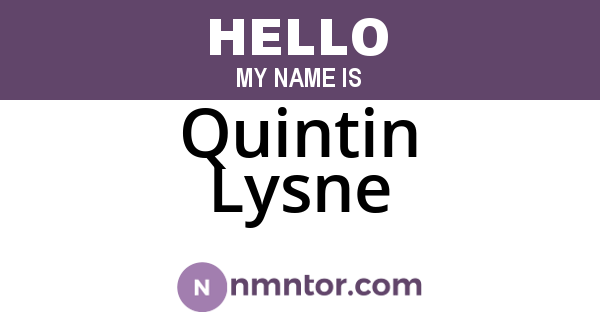 Quintin Lysne