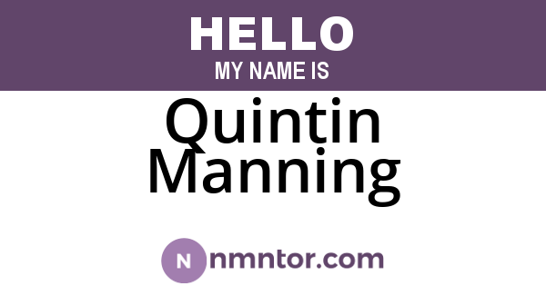 Quintin Manning