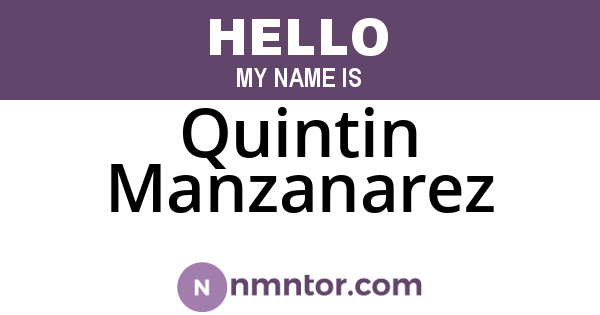 Quintin Manzanarez