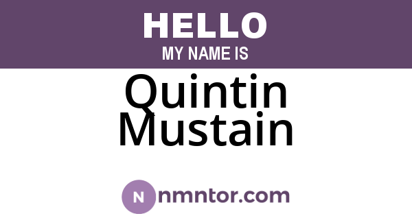 Quintin Mustain