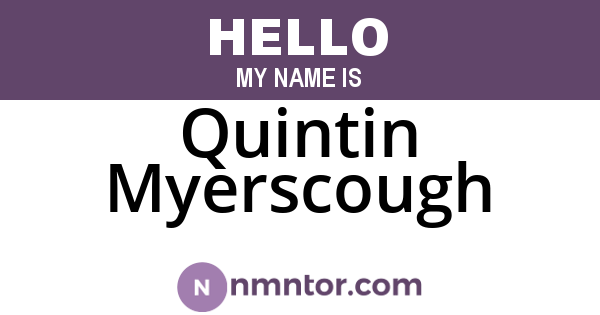 Quintin Myerscough
