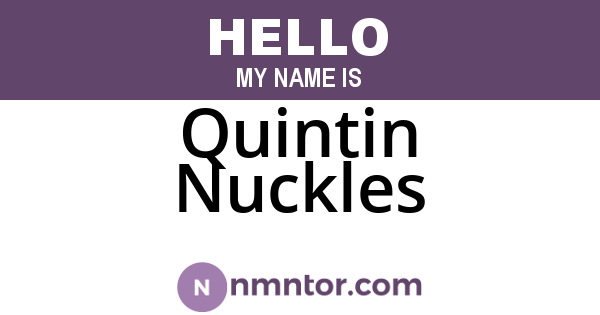Quintin Nuckles