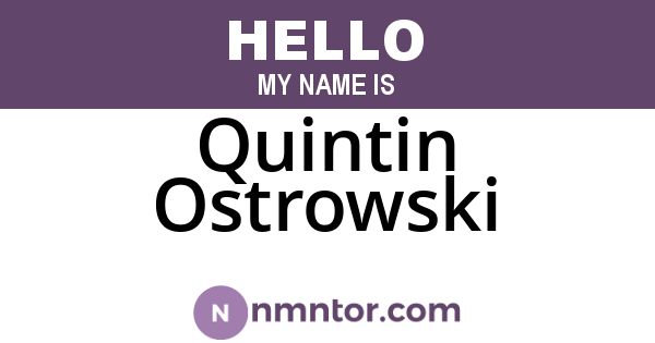 Quintin Ostrowski