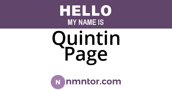 Quintin Page