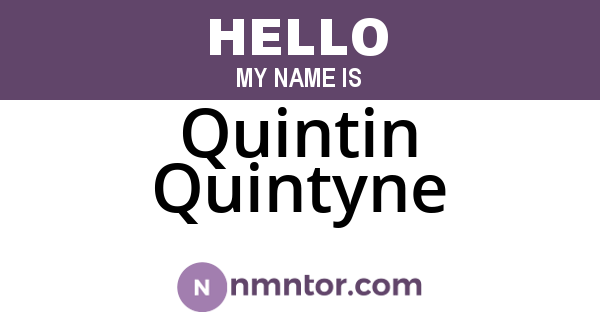 Quintin Quintyne