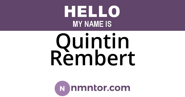 Quintin Rembert