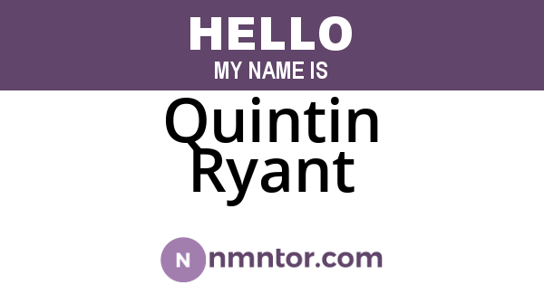 Quintin Ryant