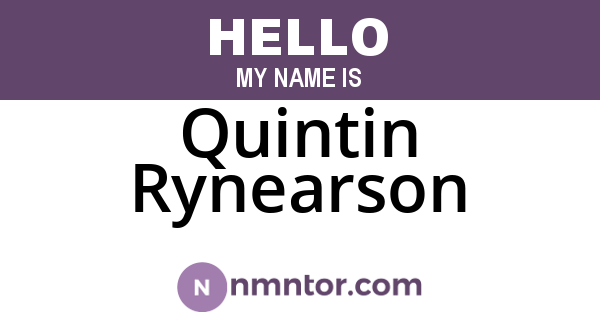 Quintin Rynearson