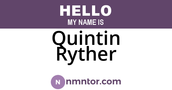 Quintin Ryther