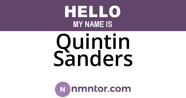 Quintin Sanders