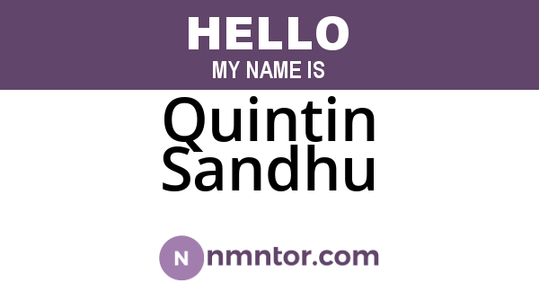Quintin Sandhu