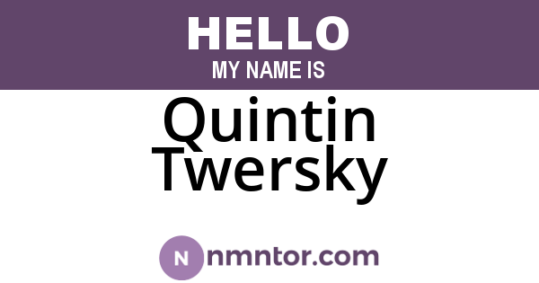 Quintin Twersky