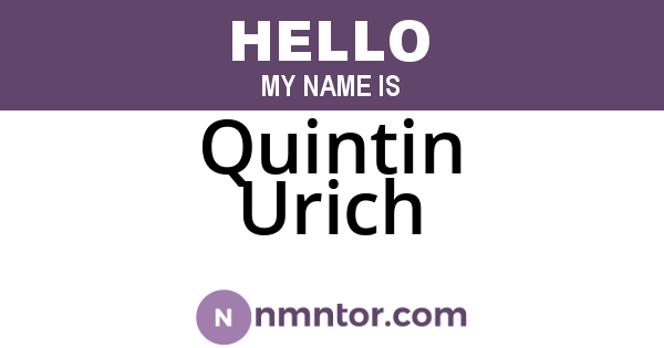 Quintin Urich