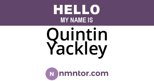 Quintin Yackley