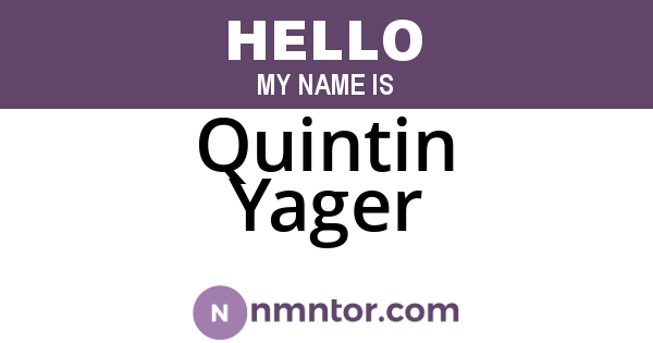 Quintin Yager