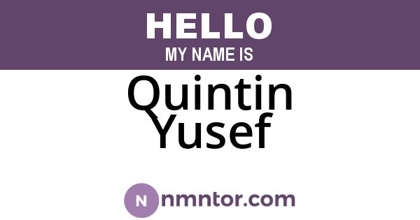 Quintin Yusef