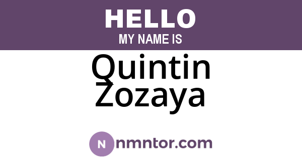 Quintin Zozaya