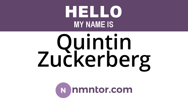 Quintin Zuckerberg