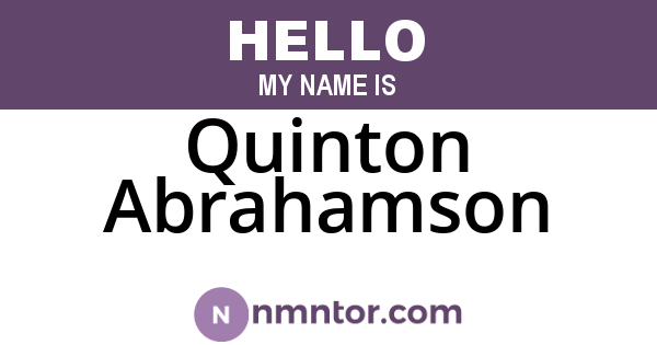 Quinton Abrahamson