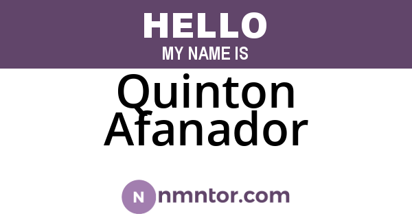 Quinton Afanador