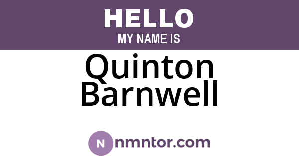 Quinton Barnwell
