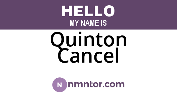 Quinton Cancel