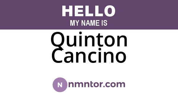 Quinton Cancino