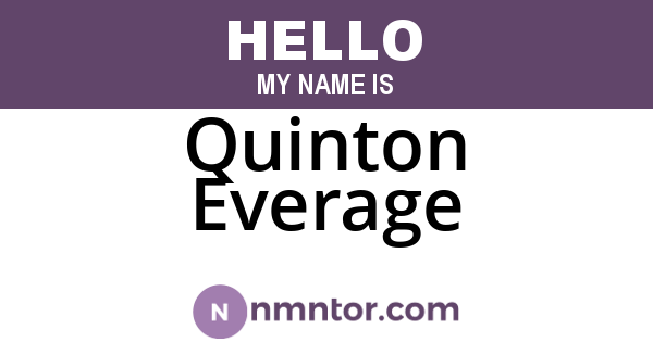 Quinton Everage