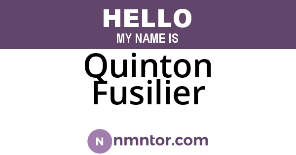 Quinton Fusilier