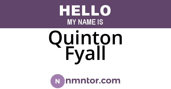 Quinton Fyall