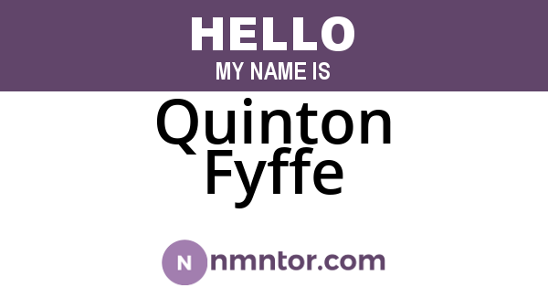 Quinton Fyffe