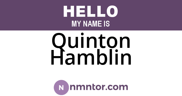 Quinton Hamblin