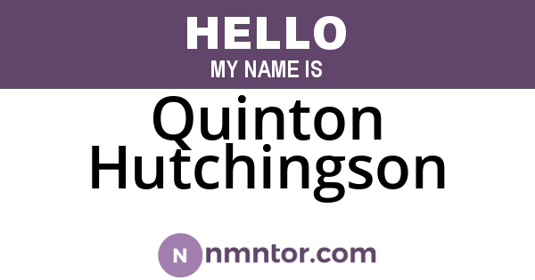 Quinton Hutchingson