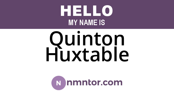 Quinton Huxtable