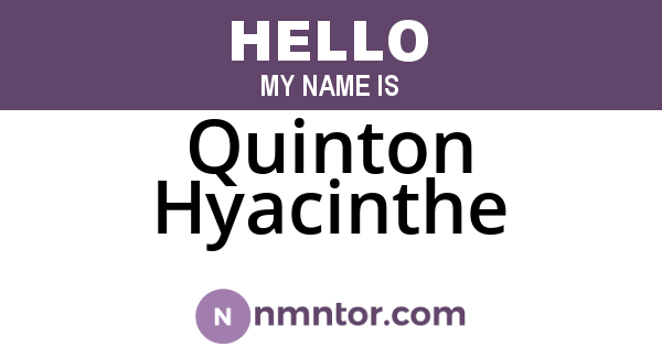 Quinton Hyacinthe