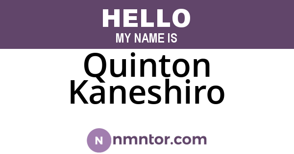 Quinton Kaneshiro