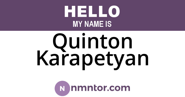 Quinton Karapetyan