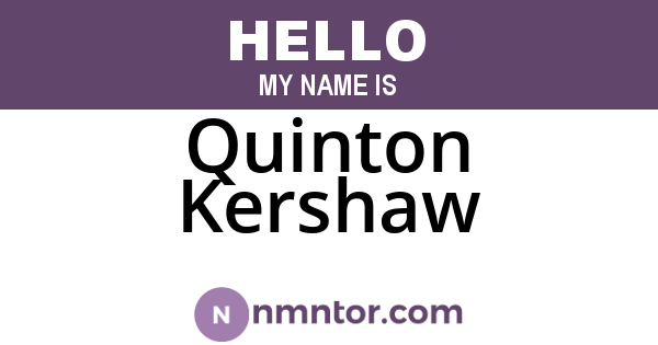Quinton Kershaw