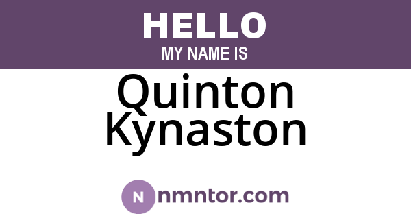 Quinton Kynaston