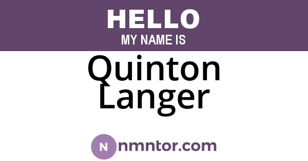 Quinton Langer