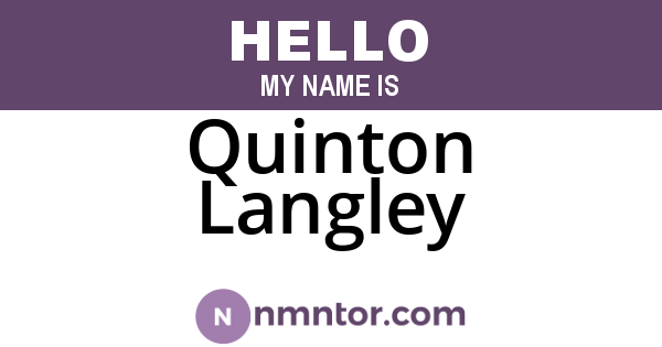Quinton Langley
